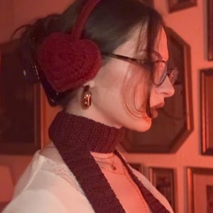 Crochet Heart Earmuffs Pattern | Beginner Friendly Coquette Winter Accessory (PDF)