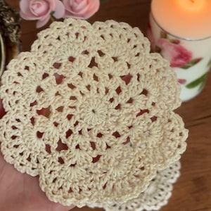 Lace Crochet Coaster Pattern | Vintage Tea Doily Mug Rug (PDF Download) image 5