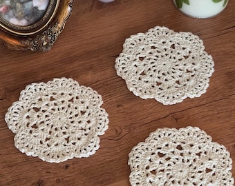 Lace Crochet Coaster Pattern | Vintage Tea Doily Mug Rug (PDF Download)