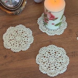 Lace Crochet Coaster Pattern | Vintage Tea Doily Mug Rug (PDF Download) image 7