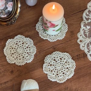 Lace Crochet Coaster Pattern | Vintage Tea Doily Mug Rug (PDF Download) image 3
