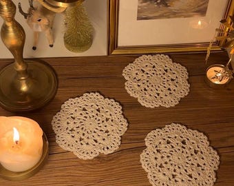 Lacy Crochet Coaster Pattern | Vintage Tea Doily Mug Rug (PDF Download)