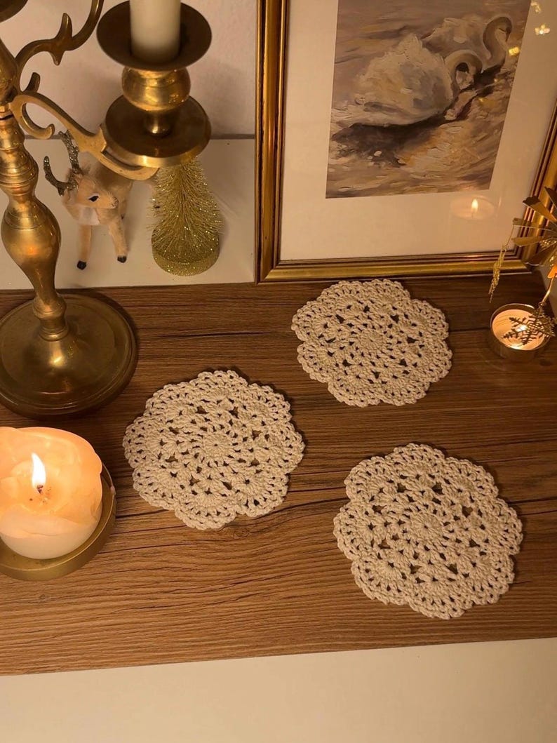 CROCHET COASTER Pattern | Lacy Tea Doily I Vintage Mug Rug | Digital PDF Download by Crochet With Val