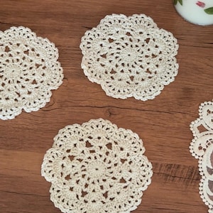 Lace Crochet Coaster Pattern | Vintage Tea Doily Mug Rug (PDF Download) image 6