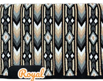 Black Grey Ivory Best Selling Woolen Saddle Blanket Saddle Pad Ranch Pad Yucca Pad Show Pad Horse Riding Pad Wool Newzealand Wool Pad 34X42