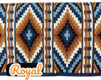 Rust Blue  Best Selling Woolen Saddle Blanket Saddle Pad Ranch Pad Yucca Pad Show Pad Horse Riding Pad Wool Newzealand Wool Pad 34X42