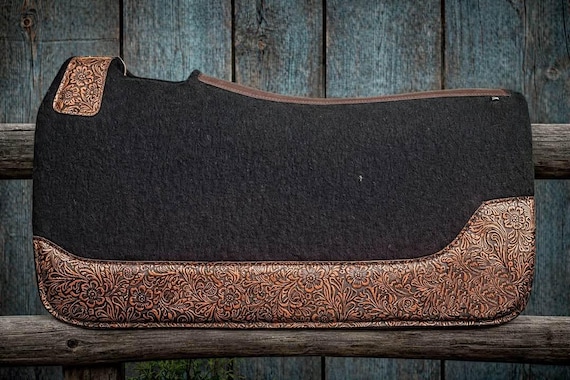 Black Wool Felt Saddle Pad Woolen Saddle Blanket Saddle Pad Ranch Pad Yucca Pad Show Pad Horse Riding Pad Wool 30X30