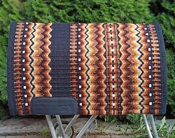 Black Brown Rust Woolen Saddle Blanket Saddle Pad Ranch Pad Yucca Pad Show Pad Horse Riding Pad Wool Pad Newzealand Wool Pad Saddlery