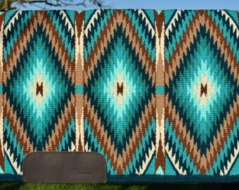Green Best Selling Woolen Saddle Blanket Saddle Pad Ranch Pad Yucca Pad Show Pad Horse Riding Pad Wool Pad Newzealand Wool Pad 34X42