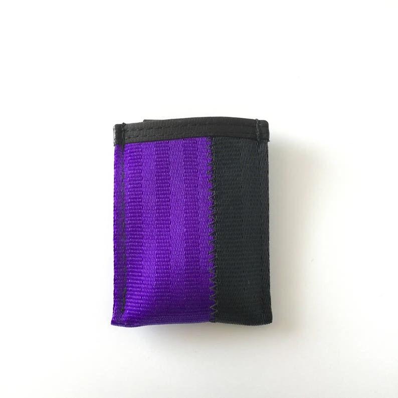 Minimalist Vegan Wallet in Purple and Black image 4