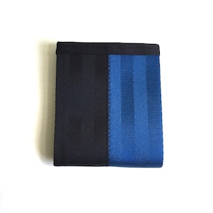 Vegan Wallet in Black and Blue Seatbelt Wallet image 2