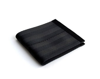 Vegan wallet in black seat belt webbing