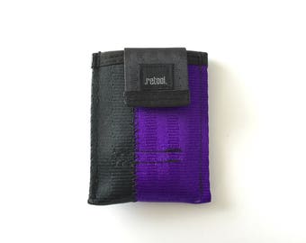 Minimalist Vegan Wallet in Purple and Black