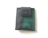 Minimalist Wallet in Green and Black Seatbelt Webbing - Front Pocket Wallet - Vegan Gift Idea - Small Credit Card Holder