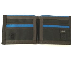 Vegan Wallet in Black and Blue Seatbelt Wallet image 3