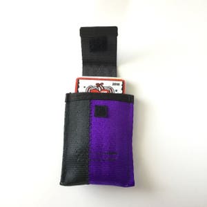 Minimalist Vegan Wallet in Purple and Black image 2