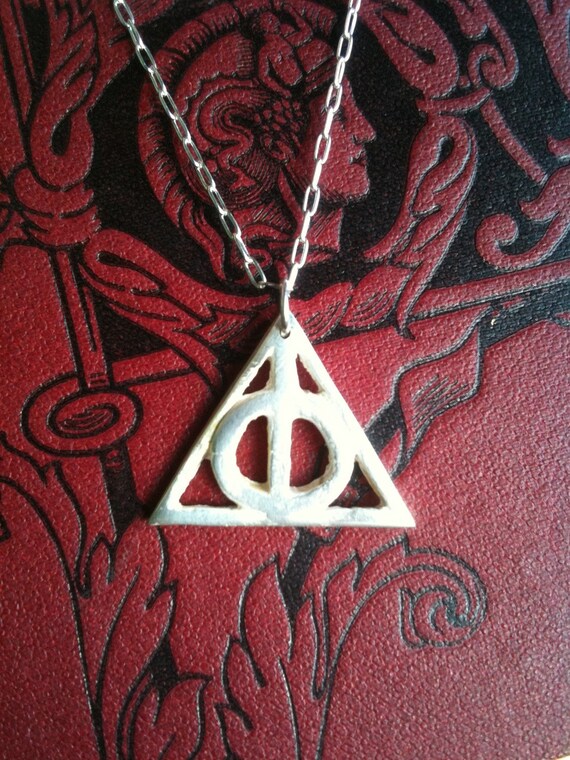 Items similar to Deathly Hallows Harry Potter Pendant Fine Silver