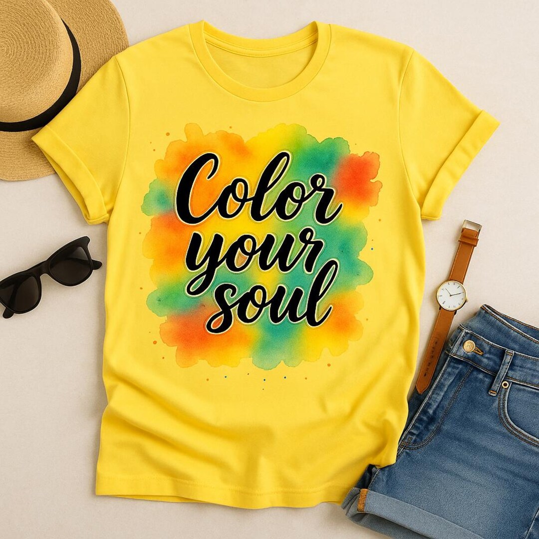Color Your Soul Tshirt, Watercolor Rainbow Shirt, Inspirational