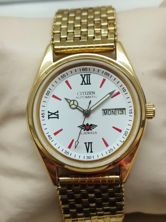 Vintage Citizen Automatic 21 Jewels Day/Date Men\'s Wristwatch Gold Dial SS GN4WS Citizen Automatic Day-Date Ref. 4-820507 Y June 1980 A  main image 2