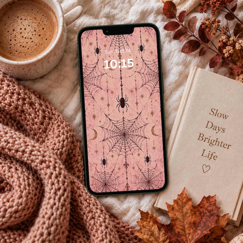 Pink Halloween Phone Wallpapers, Whimsigoth Phone Backgrounds, Gothic ...