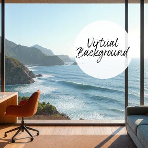 Professional Background Beach House | Coastal Chic Virtual Office Backdrop for Video Calls, Teams & Interviews | Instant Digital Download
