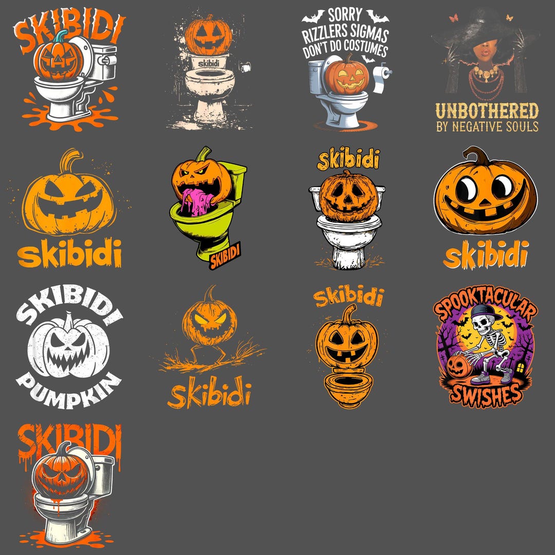 Skibidi Pumpkin Toilet PNG, Funny Halloween Meme Quote Clipart, Spooky ...