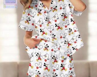 Mickey Pajama Set, Cute Disney Sleepwear, Cozy Cartoon PJs, Perfect Gift For Kids And Fans