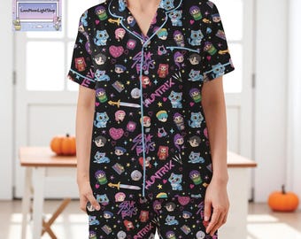 Saja Boys Boy Band Pjs, Kpop Demon Hunters Sleepwear, Kpop Hunter Tiger Pajama Set, Gift For Kpop anime Lovers