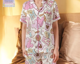 Epcot Snack Loungewear Set, Disney Snacks Pajamas, Magical Park Sleepwear