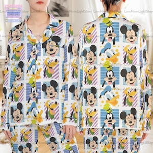 Disney World Women’s Pajamas Featuring Mickey & Friends, Minnie Bow Coquette Sleepwear With Pluto Daisy Donald