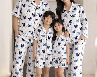 Mickey Cruise Satin Pajama Set, Disney Cruise Loungewear, Matching Family Pajamas For Disney Lovers
