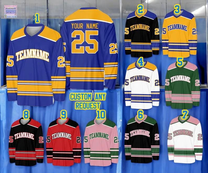 Discover Personalized Men's Ice Hockey Jersey with Name and Custom Colors