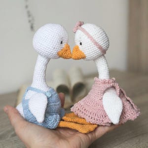 Goose Couple Crochet Patterns BUNDLE | Amigurumi Duck PDF | Cute Valentine Wedding Geese in Love Plushie Tutorial Digital Pack