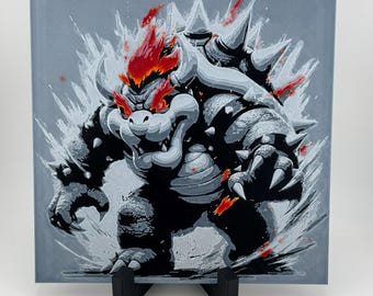 Bowser - 3D Printed Hueforge Wall Art – Super Mario Inspired Artwork (200×200mm) - No Frame
