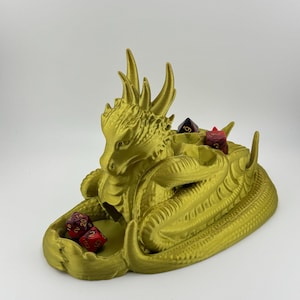 Dragon Dice Tower and Holder – 3D printed Fantasy Tabletop Dice Roller and Holder For TTRPG & DnD
