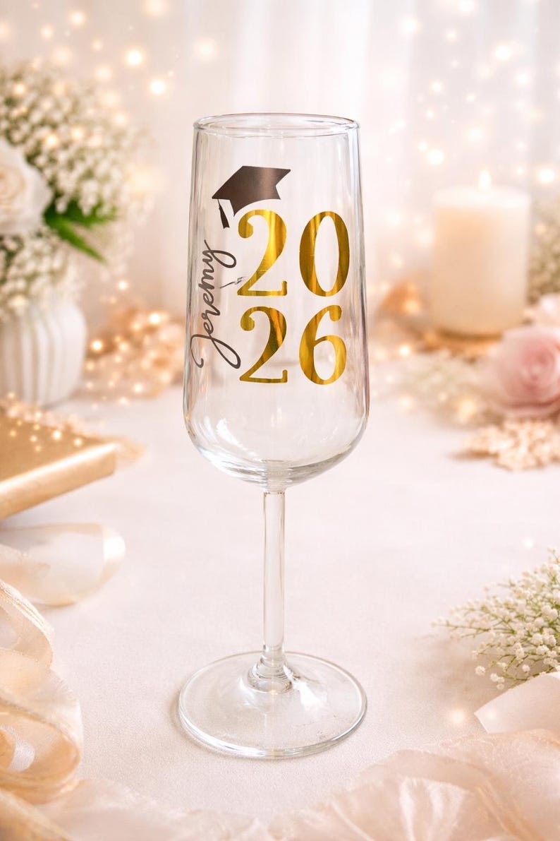 Custom Graduation Flutes Personalised Graduation Champagne Flute | Custom Name Glass, Class of ...