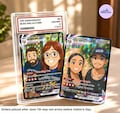 Custom Anime Couple Card, Personalized Pkem Anniversary Gift, Romantic Trading Card for Boyfriend Girlfriend