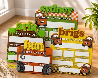 Letrero Mater para el primer día de clases, pizarra escolar acrílica personalizada, accesorio personalizado para fotos de regreso a clases, letrero de hitos del primer y último día.