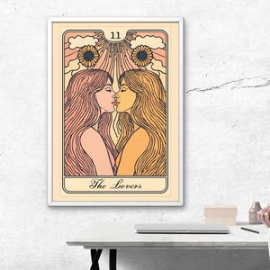 Lesbian Poster, Tarot, Wall art, Lesbian Wall Art, Queer Wall Art, printable Wall Art, Home Decor, Prints Wall Art, Lgbtq, digital Wall Art