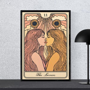 Lesbian Poster, Tarot, Wall art, Lesbian Wall Art, Queer Wall Art, printable Wall Art, Home Decor, Prints Wall Art, Lgbtq, digital Wall Art