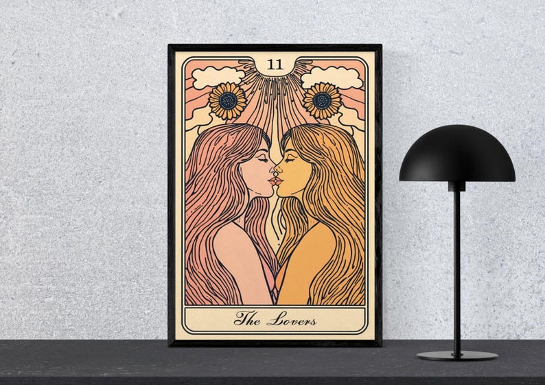 Lesbian Poster, Tarot, Wall art, Lesbian Wall Art, Queer Wall Art, printable Wall Art, Home Decor, Prints Wall Art, Lgbtq, digital Wall Art