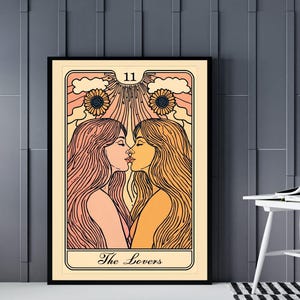 Lesbian Poster, Tarot, Wall art, Lesbian Wall Art, Queer Wall Art, printable Wall Art, Home Decor, Prints Wall Art, Lgbtq, digital Wall Art