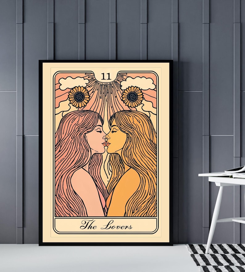 Lesbian Poster, Tarot, Wall art, Lesbian Wall Art, Queer Wall Art, printable Wall Art, Home Decor, Prints Wall Art, Lgbtq, digital Wall Art