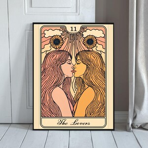 Lesbian Poster, Tarot, Wall art, Lesbian Wall Art, Queer Wall Art, printable Wall Art, Home Decor, Prints Wall Art, Lgbtq, digital Wall Art