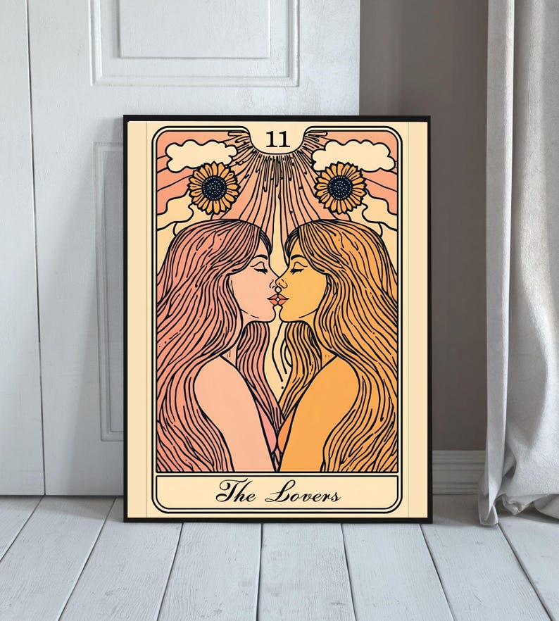 Lesbian Poster, Tarot, Wall art, Lesbian Wall Art, Queer Wall Art, printable Wall Art, Home Decor, Prints Wall Art, Lgbtq, digital Wall Art
