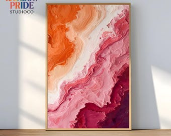 Abstract Pride Flag Wall Art – Lesbian, Bi & Rainbow Prints | Queer Colorful Texture Poster | LGBTQ+ Decor | Modern Queer Artwork
