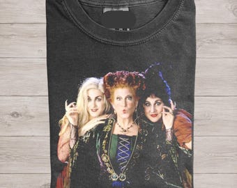 Hocus Pocus Sanderson Sisters Shirt, Comfort Colors Vintage Halloween Tee, Witches Graphic Top, 90s Movie Fan Gift, Fall Apparel