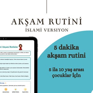 Benim İslami Akşam Rutinim: en islamisk kvällsrutin för barn i åldrarna 5–10 år - stärker bandet till Allah - turkisk pdf