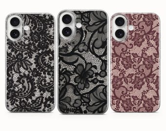 Lace & Vintage Phone Case, Elegant Cover - iPhone 17 Pro Max 16 15 14 13 12 11, Samsung Galaxy S25 Fe A16 S23 A17 A56, Pixel 10 9