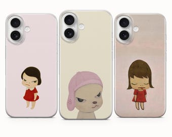 Yoshitomo Nara & Japanese Art Phone Case, Artistic Cover - iPhone 17 Pro Max 16 15 14 13, Samsung Galaxy S25 Fe A16 S23 A17 A56, Pixel 10 9